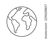 Hand drawn earth isolated on white background,vector illustration eps10