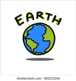 Hand Drawn Earth On White Background Stock Vector (Royalty Free ...