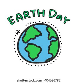 Hand drawn Earth on white Background, Vector illustration