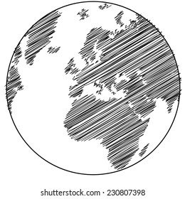 Hand drawn earth sketch