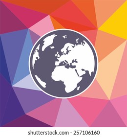 Hand drawn earth. World globe vector illustration on wrapping surface background