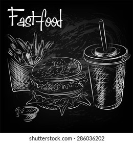 Hand drawn of east food
