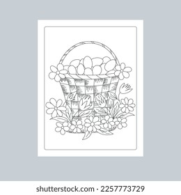 Hand Drawn Easter Background Line Art Illustration