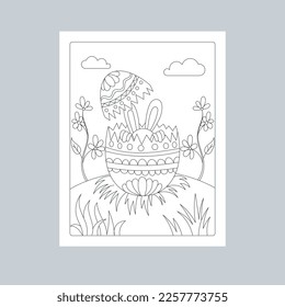 Hand Drawn Easter Background Line Art Illustration