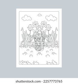 Hand Drawn Easter Background Line Art Illustration