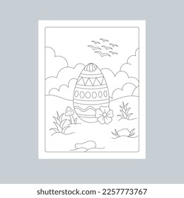 Hand Drawn Easter Background Line Art Illustration