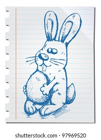 hand drawn easter bunny