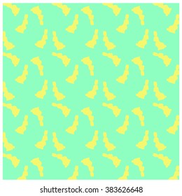 Hand drawn Easter bunny pattern mint background