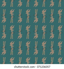 hand drawn easter bunny seamless pattern  