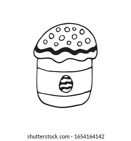 Hand drawn easter cake, bread. Doodle vector illustration in cute style. Element for greeting cards, posters, stickers and seasonal design. Isolated on white background