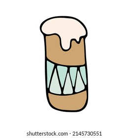 Hand drawn easter cake, bread. Doodle vector illustration