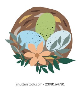 Hand drawn of Easter card, vector illustration art.