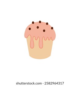 Hand drawn Easter cupcake illustration