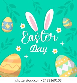 Hand drawn easter day illustration 