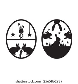 Hand drawn Easter egg laser cut