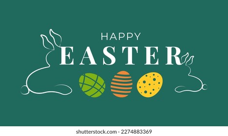 Hand drawn easter eggs composition for greeting card design, Happy Ester lettering.