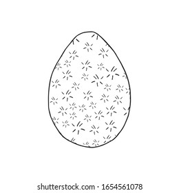 Hand drawn easter eggs with decoration. Doodle vector illustration in cute zenart style. Element for greeting cards, posters, stickers and seasonal design. Isolated on white background