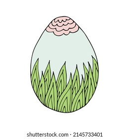 Hand drawn easter eggs with decoration. Doodle vector