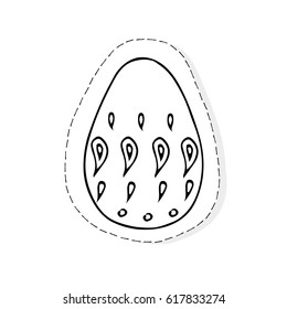 Hand drawn Easter related icon sticker - egg decorated with doodle elements. Vector illustration Cartoon spring holiday concept. Decoration colorful eggs, with cute borders, girly sketch style