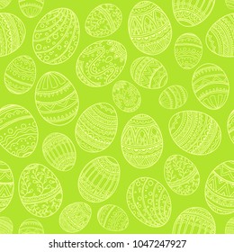 Hand drawn Easter seamless pattern. Vector illustration.