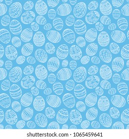 Hand drawn Easter seamless pattern. Vector illustration.