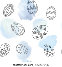 Hand drawn easter seamless pattern,  scrapbooking background, classic, universal backdrop, wrapping design
