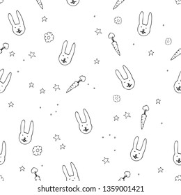 Hand drawn easter vector seamless pattern