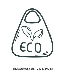 Ilustración de vector de bolsa ecológica dibujada por mano