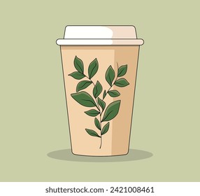 hand drawn eco cup illustration