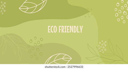 Banner de fundo de conceito ecológico desenhado à mão