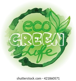 Hand drawn eco friendly set. Ecology vector illustration. Vector illustration.