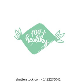 Hand drawn eco healthy badges and label. Healthy products, organic and eco friendly products.