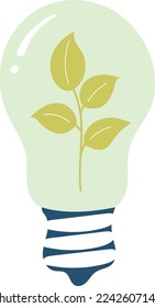 Ilustración de bombilla de luz ecológica dibujada a mano
