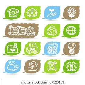 hand drawn ECO,Green environment icon set