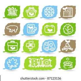 hand drawn ECO,Green environment icon set