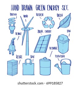 Hand drawn ecology and elements, illustration vector for infographic or other uses.