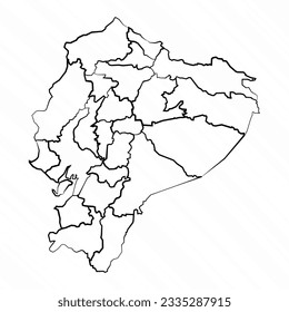 Hand Drawn Ecuador Map Illustration, can be used for business designs, presentation designs or any suitable designs.