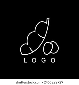 Hand drawn edamame logo design vector. suitable for brand, packaging, clothing, natural organic product, agriculture business, food label design.