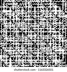 Hand drawn edge patterns based lines grid, consisting of overlapping, slid apart frames