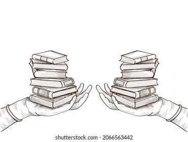 Hand drawn education book sketch design