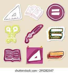 Hand drawn education emblems set. Isolated. Stickers