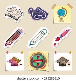 Hand drawn education emblems set. Isolated. Stickers