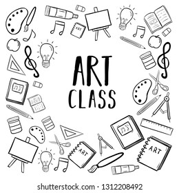 Hand Drawn Education School Art Class Background