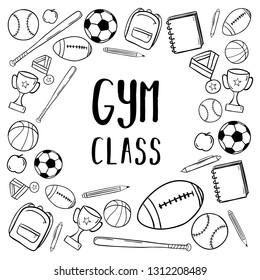 Hand Drawn Education School Sport Gym Class Background Vector