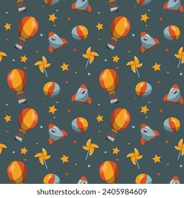 Hand drawn education seamless pattern. Vector illustration.