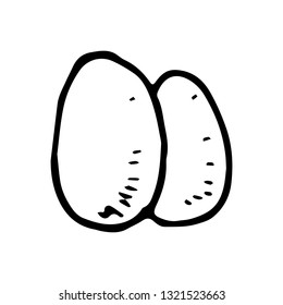 Hand Drawn egg doodle. Sketch style icon. Decoration element. Isolated on white background. Flat design. Vector illustration.