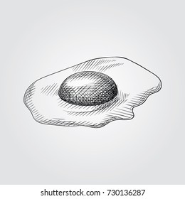 Hand Drawn Egg Sketch Symbol isolated on white background. Vector breakfast elements In Trendy Style.