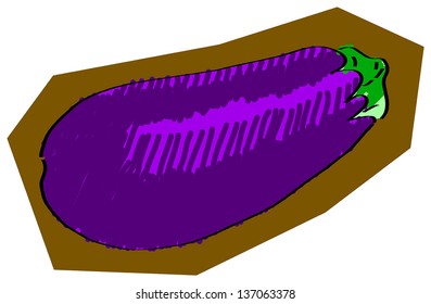 Hand drawn eggplant graphics