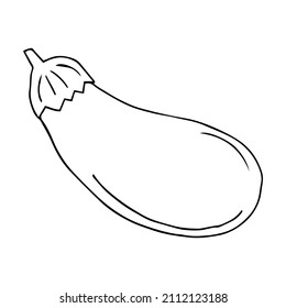 Hand drawn eggplant icon. Vector badge vegetable in the old ink style for brochures, banner, restaurant menu and market