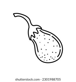 Hand drawn eggplant icon. Vector badge vegetable